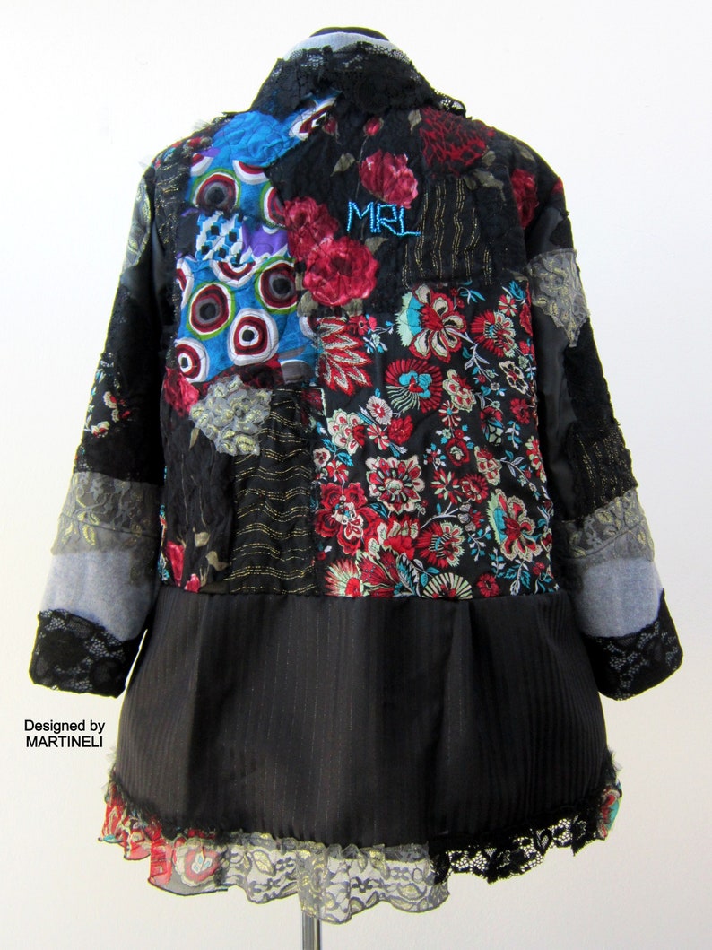 Plus Größe schäbige schicke gesteppte Jacke Upcycled Kleidung | Etsy