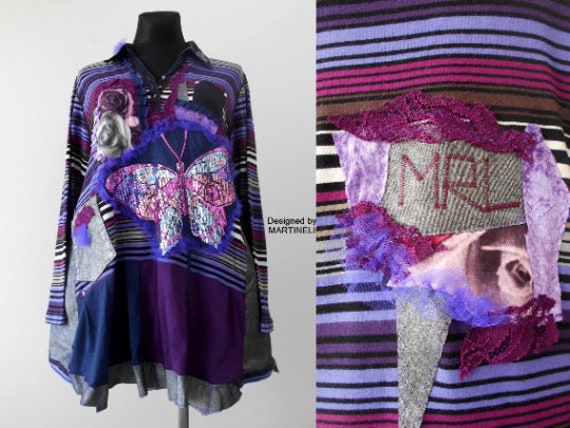 purple denim dress