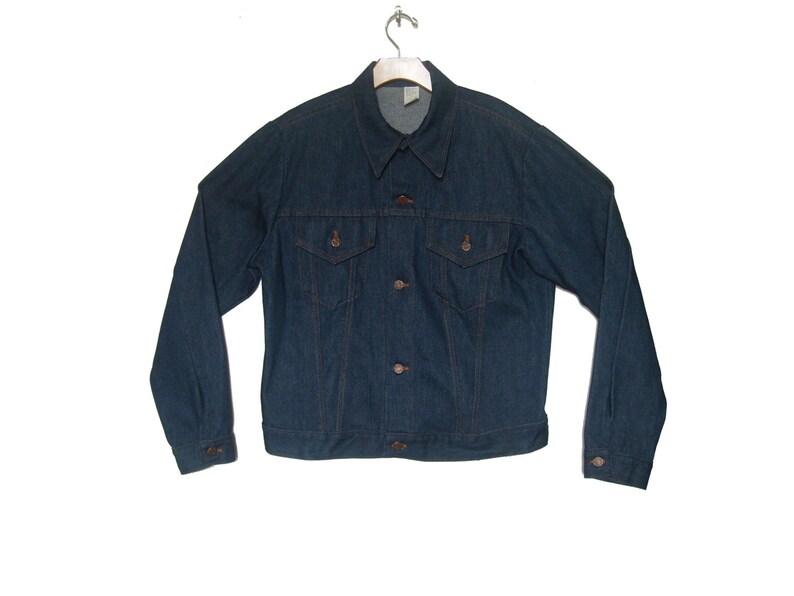Vintage 60s 70s Denim Work Jacket Jcpenney Selvedge Trucker Men S Large