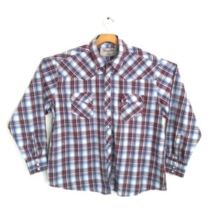 Vintage Wrangler Wrancher Western Plaid Shirt Men&#39;s Tagged XL