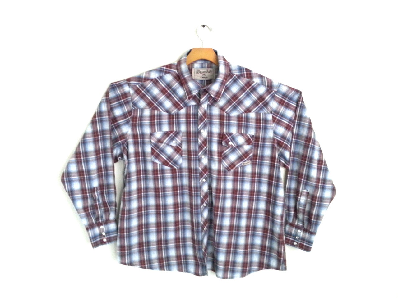 Vintage Wrangler Wrancher Western Plaid 