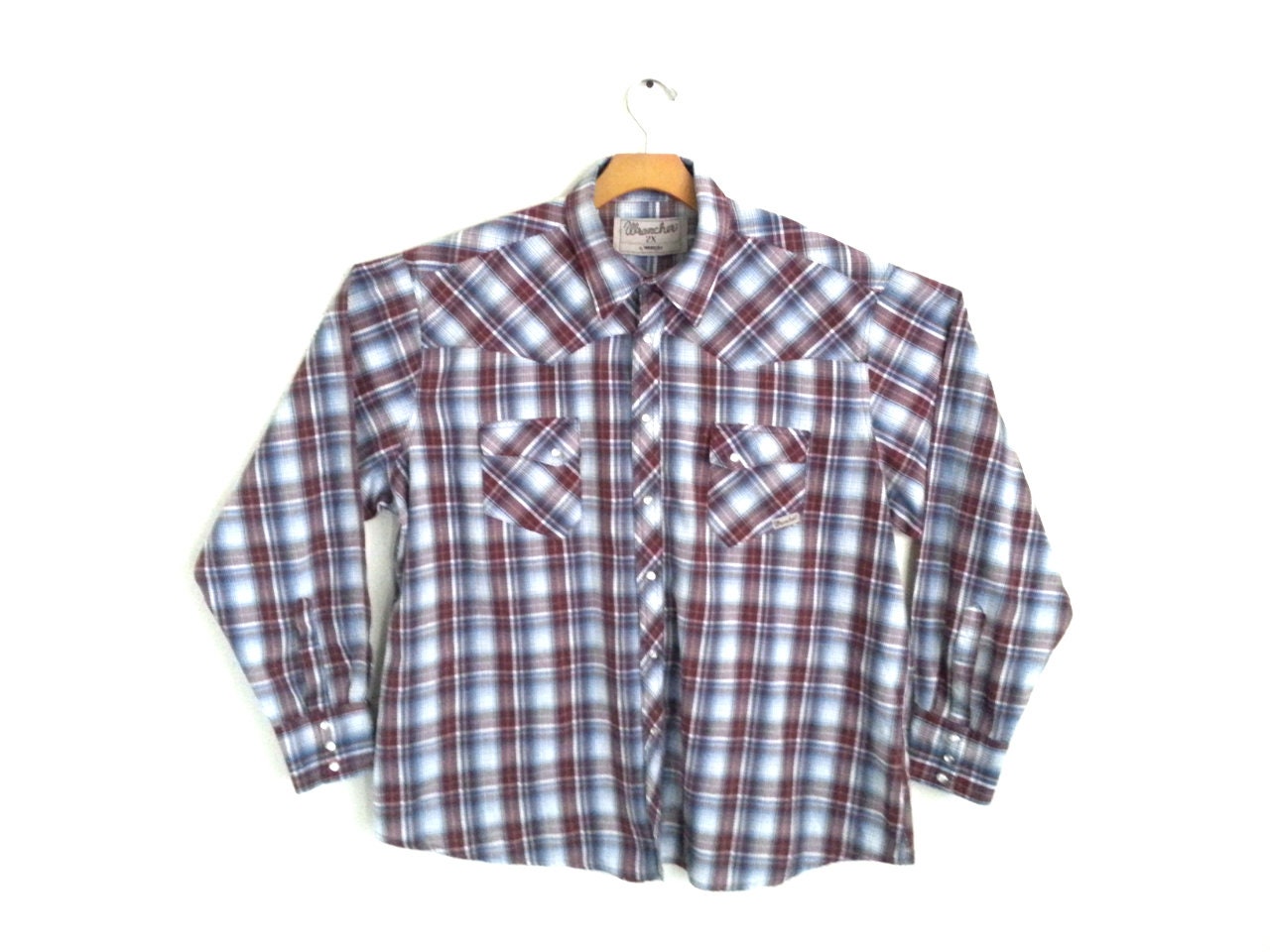 Vintage Wrangler Wrancher Western Plaid Shirt Men's Tagged - Etsy