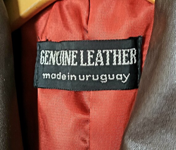 Women's Vintage 70s Leather Jacket | Brown | Urug… - image 5
