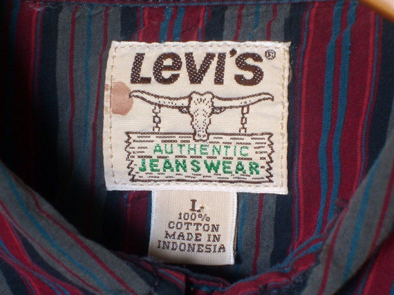 Vintage Levis Western Striped Shirt Men's Large - image 5