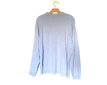 Vintage J Crew Long Sleeve Mockneck Pullover | Gray | Tagged XL