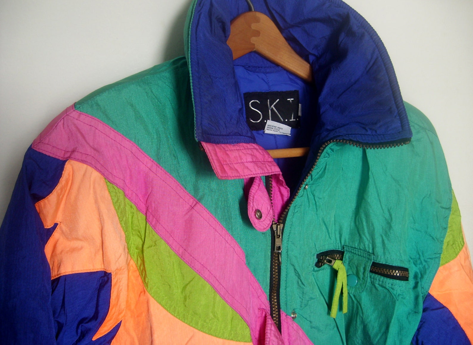 Women's Vintage 80's Colorblock Ski Jacket Size Medium Etsy