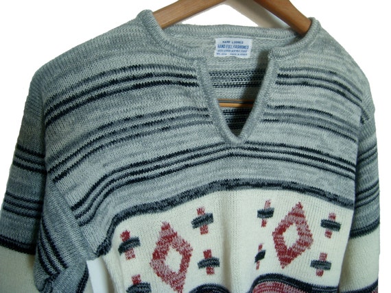 Women's Vintage 1970's Hand Loomed Sweater Nordic… - image 3