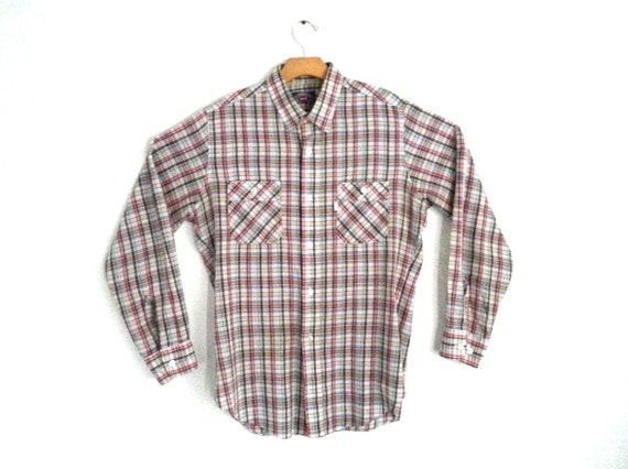 Vintage 80s Levi s Western Plaid Work Shirt Men s Etsy