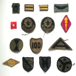 Vintage Patches Military Army Surplus Cloth Badges Lot of 15