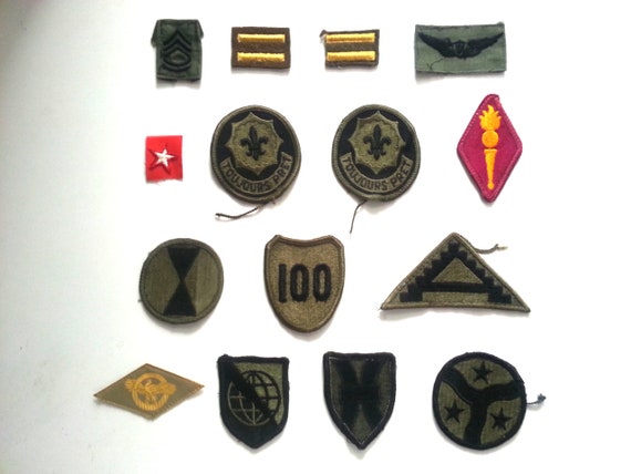 Vintage Patches Military Army Surplus Cloth Badges Lot of 15