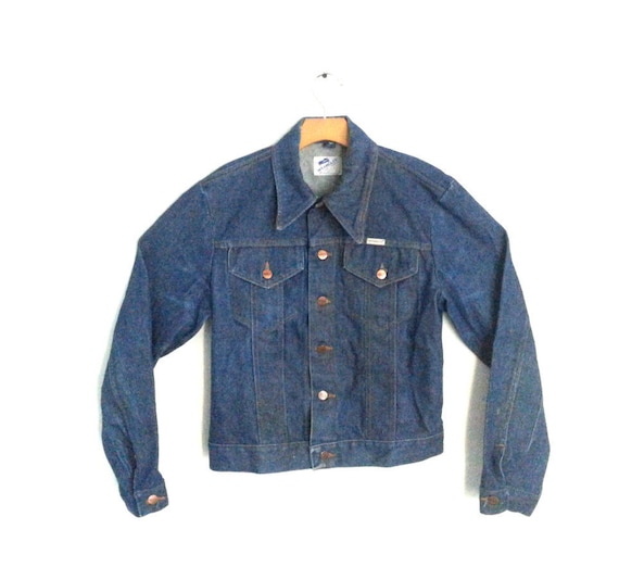 Vintage 70s Wrangler Denim Jacket Straub Beer Pat… - image 1