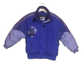 Vintage 90s Ski Jacket Kaelin |  Color Block | Purple | Women's Tagged Size 12