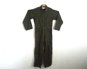 Vintage Coveralls Army Surplus Olive Drab Men's Medium