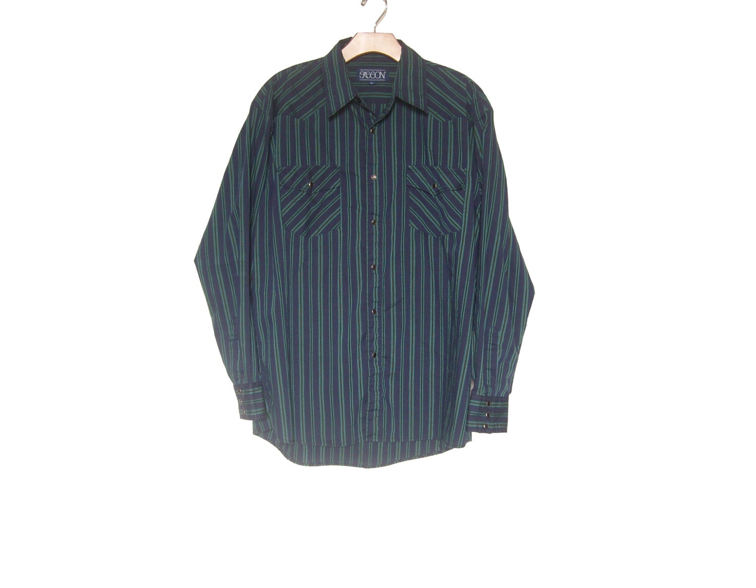 80'S H BAR C Long Sleeve Western Shirt Men's M Size Vintage unclear ivory Vintage Second Hand main image 0