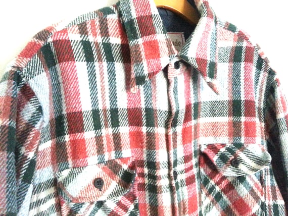 Vintage Plaid Flannel Shirt Jacket Burnt Orange C… - image 2