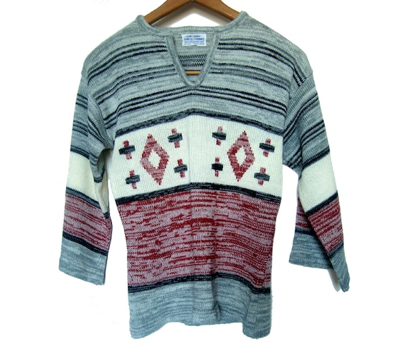 Women's Vintage 1970's Hand Loomed Sweater Nordic… - image 1