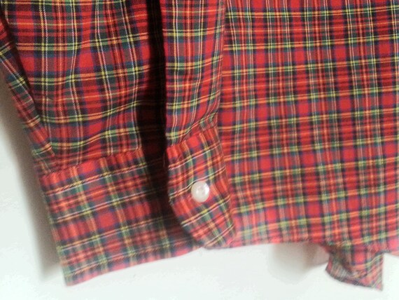 Vintage 80s Tartan Plaid Shirt Review Tagged Large - image 4