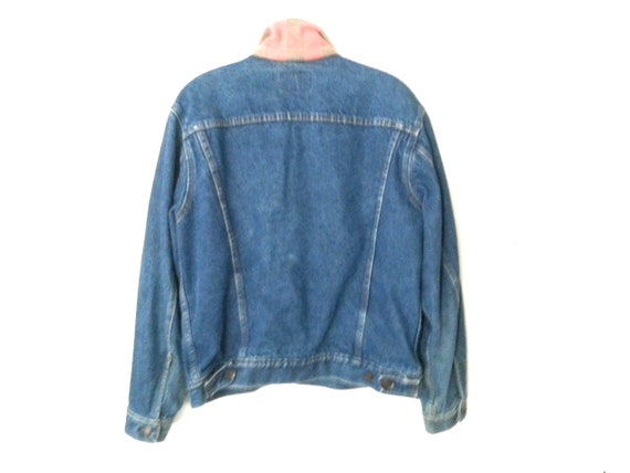 Vintage Denim Jacket | 80s Plain Pockets | Plaid Lined | Jcpenney