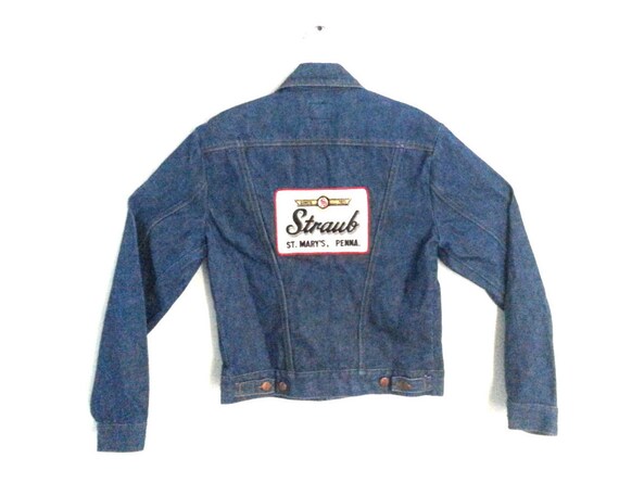 Vintage 70s Wrangler Denim Jacket Straub Beer Pat… - image 2