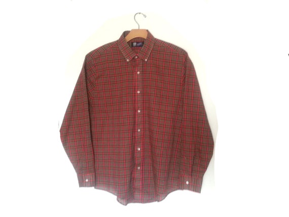 Vintage 80s Tartan Plaid Shirt Review Tagged Large - image 1