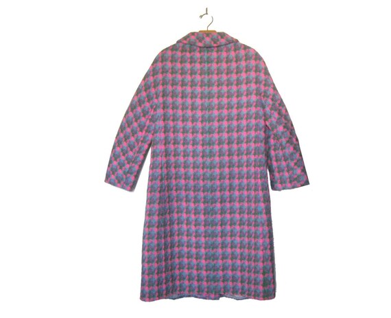 Women's Vintage Coat | Wool Herringbone | Pink Gr… - image 2