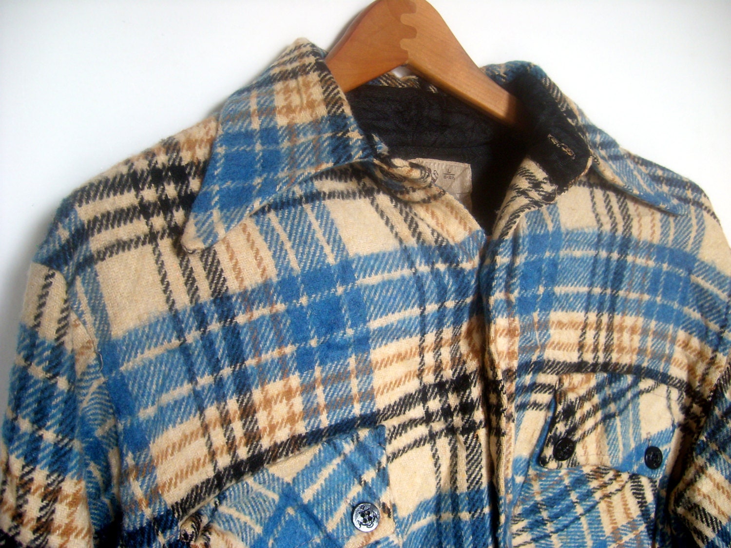 Vintage 70s Flannel Shirt Plaid 
