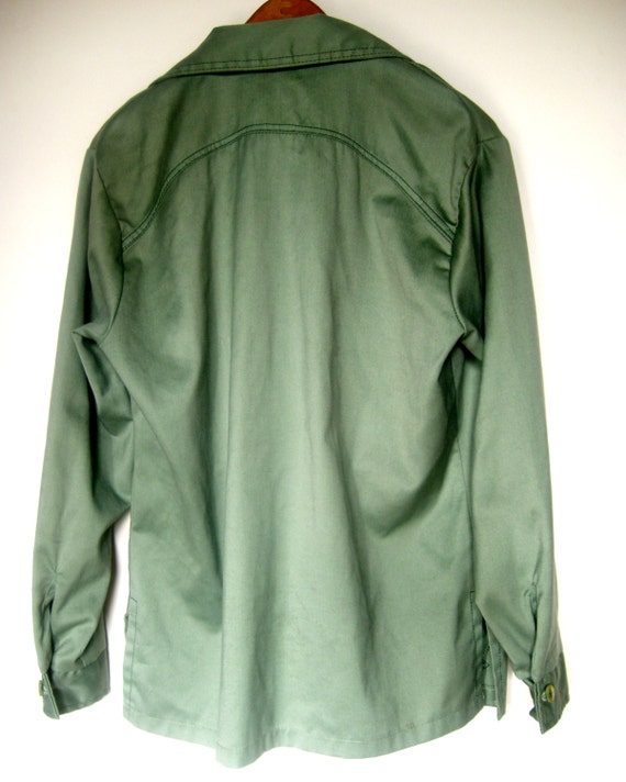 Vintage 70s Shirt Jacket  | Green | Tagged Medium - image 3