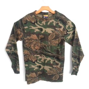 Men&#39;s Vintage Camo Tree Long Sleeve Tshirt Sasquatch Tagged Medium