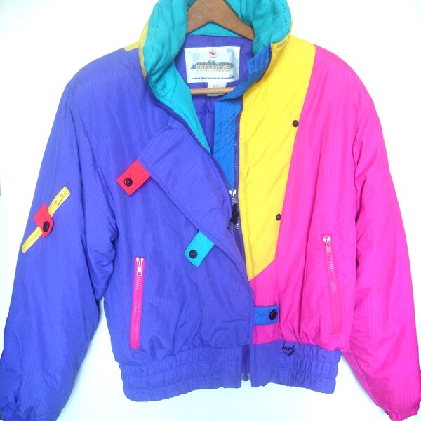 Women's Vintage 80's Colorblock Ski Jacket by Obermeyer Size 12 Large