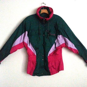 Vintage 90s Ski Jacket Color Block Couloir Parka Women&#39;s Size 10