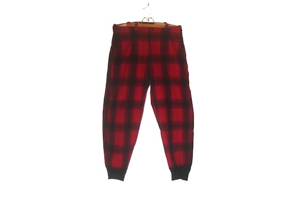 Vintage 50s Wool Plaid Hunting Pants Lumberjack La