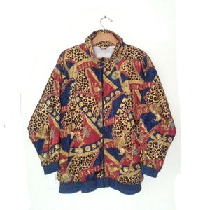 Vintage 80s 90s Windbreaker | Pants | All-over Pattern | Leopard Print | Geometric Chic | Tagged Small
