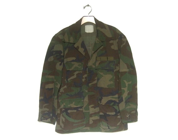 Vintage US Army Field Combat Jacket Woodland Camo… - image 1