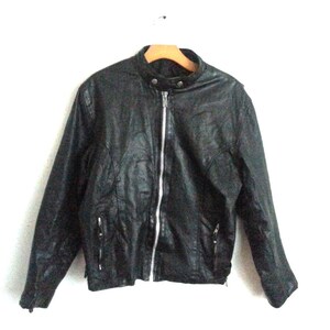 Vintage Leather Jacket | 90s | Band Collar | Men&#39;s