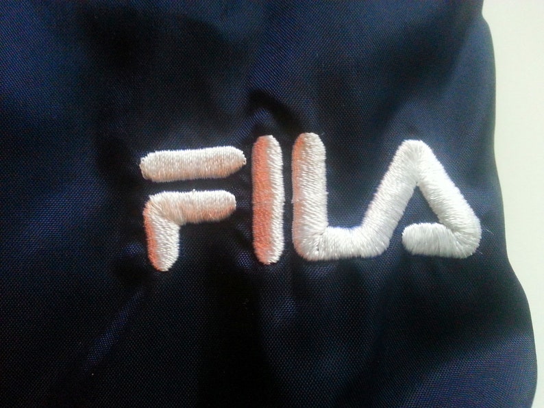 Vintage 80s 90s Fila Windbreaker Track Suit Navy Blue Small image 7