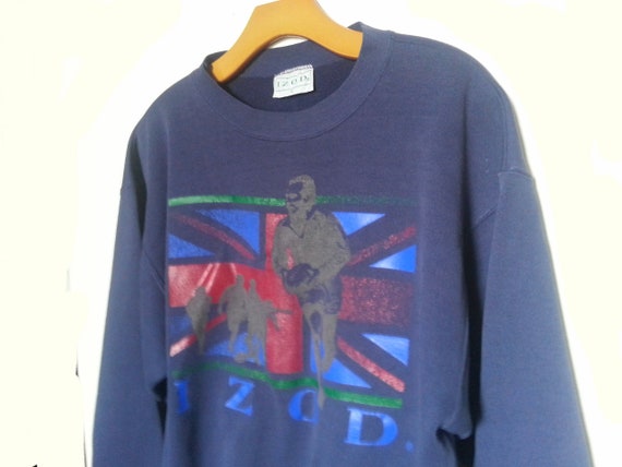 Vintage 90s Sweatshirt Izod Navy Blue Rugby Serie… - image 2