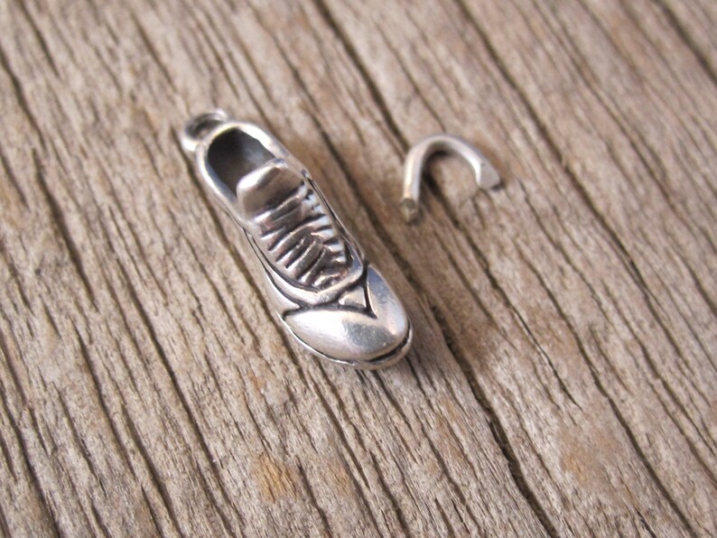 Vintage Running Shoe Charm Sterling Silver