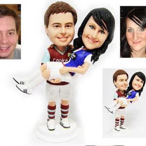 Personalised wedding cake topper - Football fans  (Free shipping)