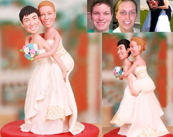 Lesbian wedding cake topper - Same sex wedding (Free shipping)