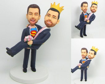 Gay wedding cake topper - Personalised wedding cake topper (Free shipping)