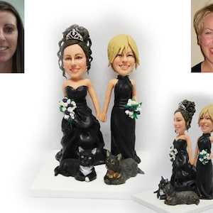 Lesbian wedding cake topper - Same sex wedding (Free shipping)