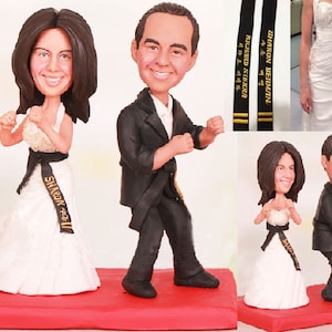 Taekwondo Martial Arts Wedding Cake Topper - Personalised wedding cake topper  (Free shipping)