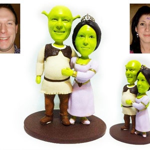 Personalised wedding cake topper  - Shrek style(Free shipping)