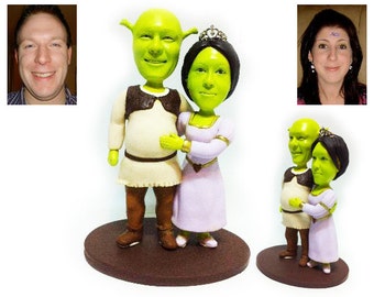 Personalised wedding cake topper  - Shrek style(Free shipping)