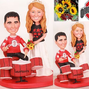 Music and Sports Wedding Cake Topper - Personalised wedding cake topper  (Free shipping)