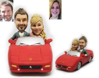 Personalised wedding cake topper - Ferrari themed topper  (Free shipping)