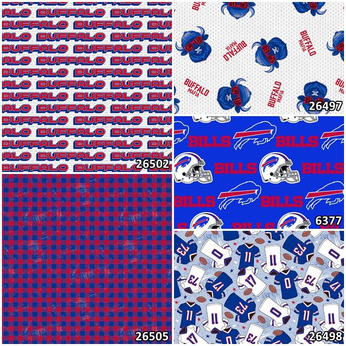 NEAT BUFFALO CLOTHPIGMENT PRINT【44】 NFL Logo Buffalo Bills Blue and Red 100% Cotton Fabric by Fabric