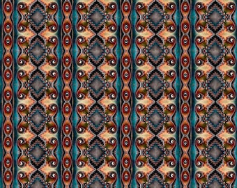 Catch of the Day Fish Tails 30072-A Brown Medallion Stripe 100% Cotton Fabric by QT!