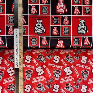 NCAA North Carolina State University NC State Wolfpack College Logo  100% Cotton Fabric by Sykel!