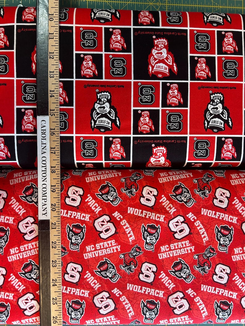 NCAA North Carolina State University NC State Wolfpack College Logo 100% Cotton Fabric by Sykel! image 1